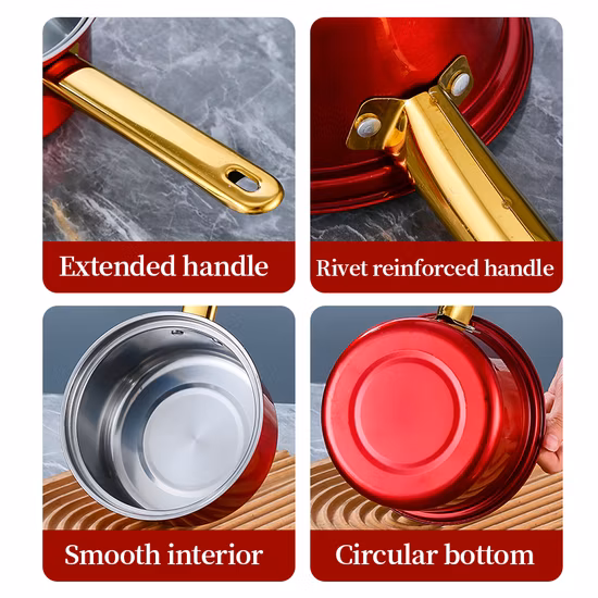 Conjunto de panelas e frigideiras 12PCS antiaderentes com tampa de vidro